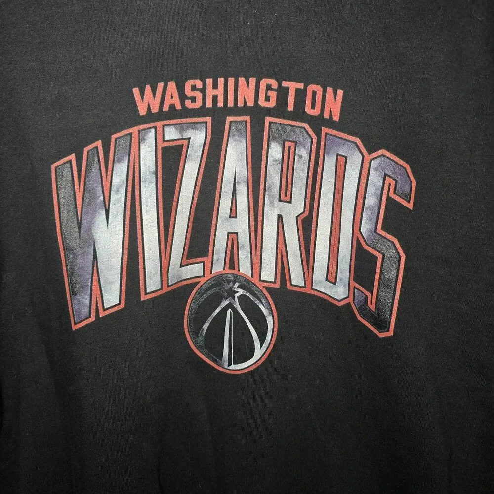 Fanatics Mens Medium Black Washington Wizards Arch Smoke Pullover Sweatshirt NWT